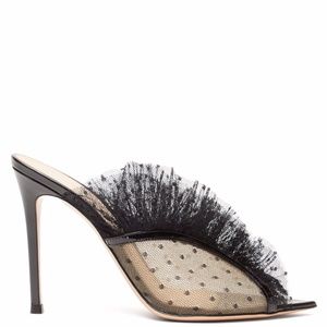 Gianvito Polka Dot Trim Mules